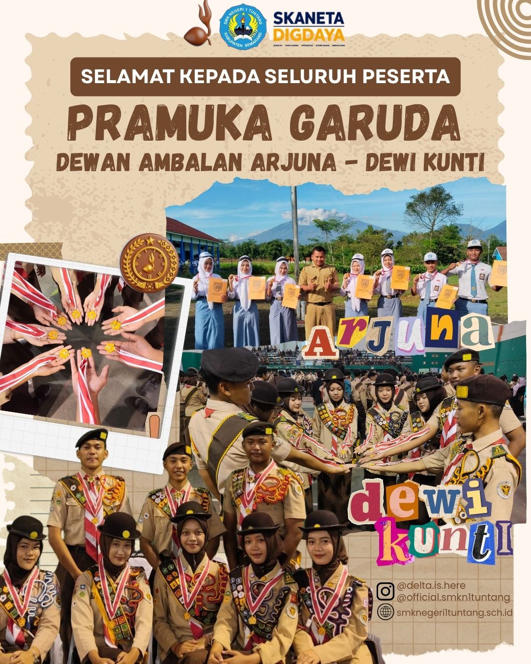 Delapan Siswa SMKN 1 Tuntang Ikuti Pelantikan Pramuka Garuda Kwartir Semarang 2026 di GOR Wujil Bergas