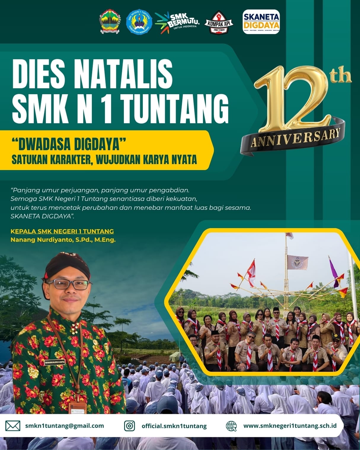 Dies Natalis SMKN 1 Tuntang Dwadasa Digdaya: Satukan Karakter, Wujudkan Karya Nyata